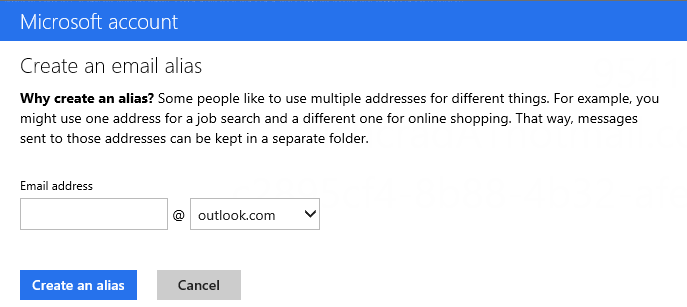 create an email alias